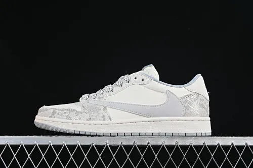 All categories Air Jordan Jordan series basketball shoes Air Jordan 1 Low High-end customized low-top sneakers Travis Scott x Fragment Design x Air Jordan 1 Low OG SP AJ1 Joe 1 LV joint gray snake pattern low-top cultural casual sneakers XS7089-620